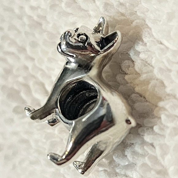 CUTE FRENCH BULLDOG BEAD STERLING SILVER - Picture 3 of 11